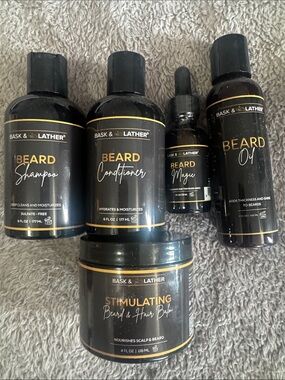 New Bask&Lather 5 Piece Men’s Healthy Hair and Beard Starter Kit